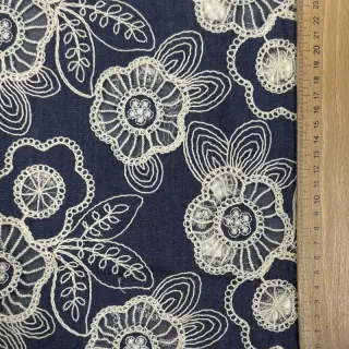 Pamutvászon JEANS EMBROIDERY Niva design A