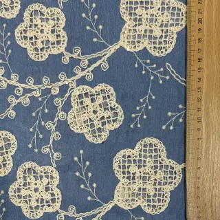 Pamutvászon JEANS EMBROIDERY Flora design D