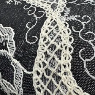 Pamutvászon JEANS EMBROIDERY Flora design E