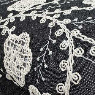 Pamutvászon JEANS EMBROIDERY Flora design F