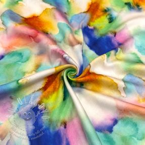 Viszkóz SATIN Ambre blue digital print