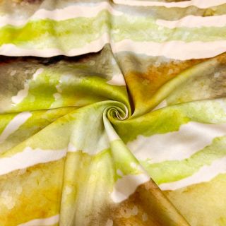 Viszkóz SATIN Chloe green digital print