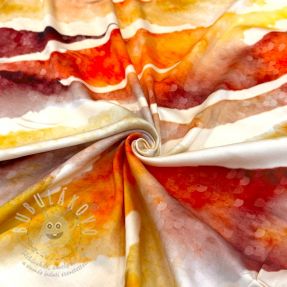 Viszkóz SATIN Chloe red digital print