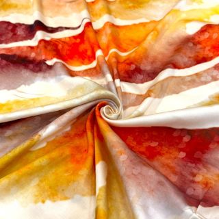 Viszkóz SATIN Chloe red digital print