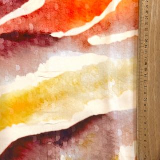 Viszkóz SATIN Chloe red digital print