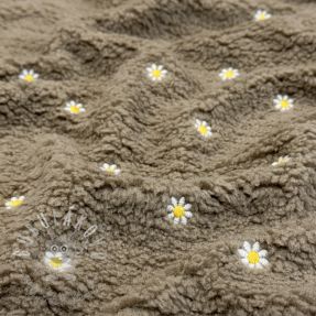 Kabát anyag TEDDY EMBROIDERY Mini taupe