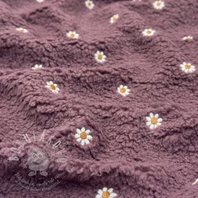 Kabát anyag TEDDY EMBROIDERY Mini rosewood