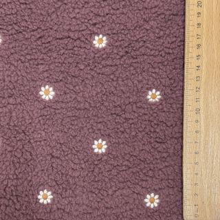 Kabát anyag TEDDY EMBROIDERY Mini rosewood