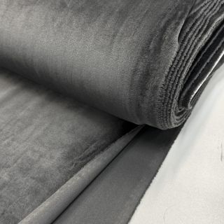 Elasztikus bársony anyag VELVET STRETCH dark grey