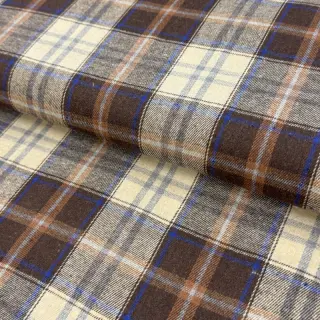 Pamutvászon YARN DYED CHECK BRUSHED brown